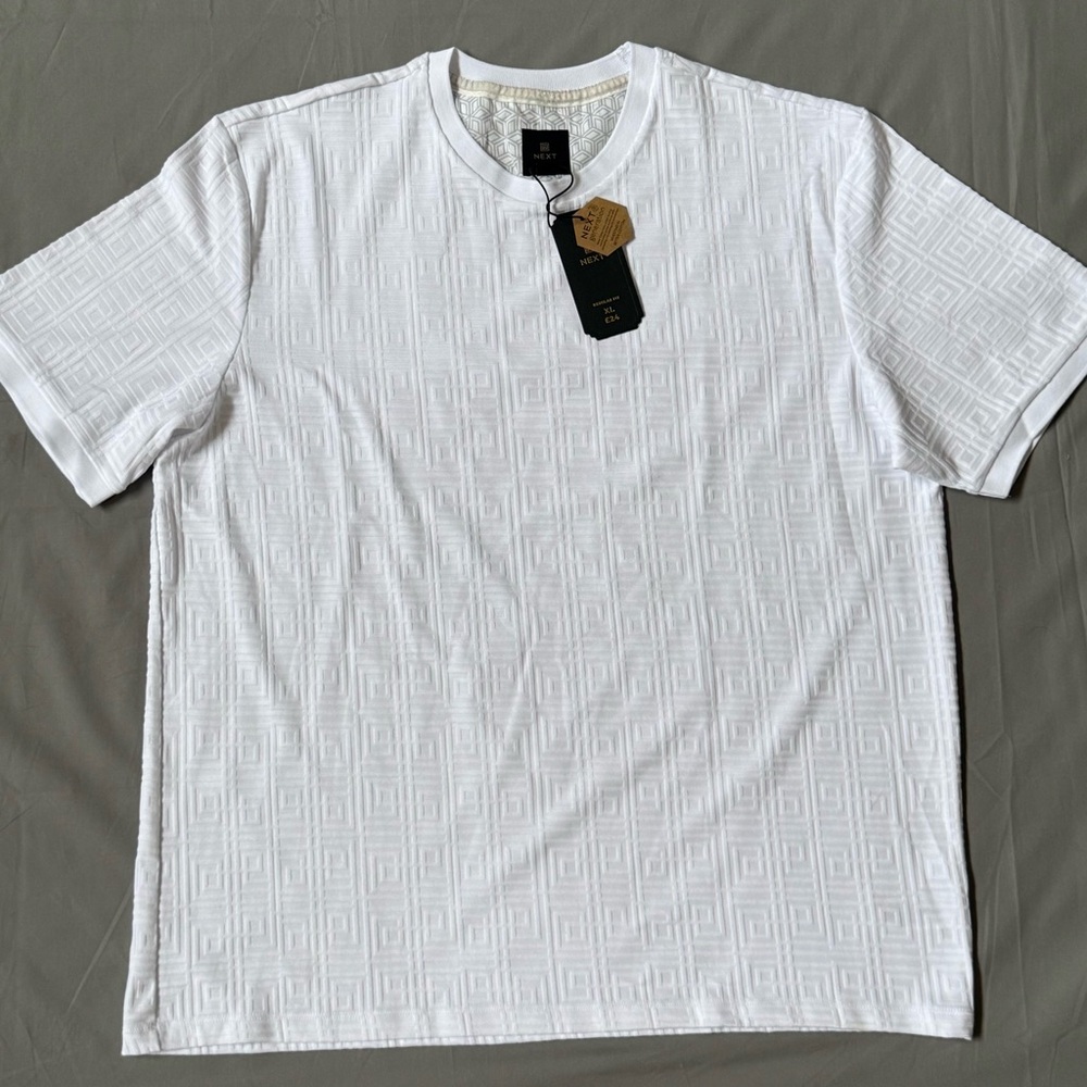 NWT‎ Mens White Next T-shirt Relaxed Fit Size XL